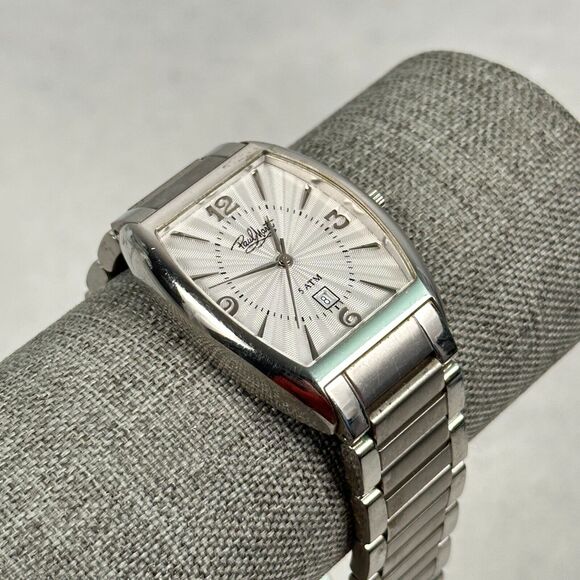 Paul Maret Watch Womens 31mm Barrel Date Silver Tone 6.5" Quartz New Battery - Picture 1 of 12